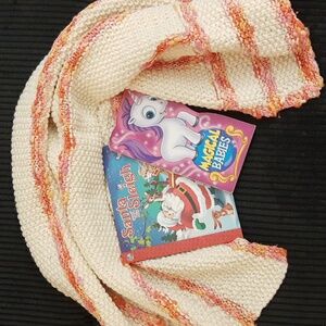 NWOT Baby Handmade off white wool blanket with 2 free books